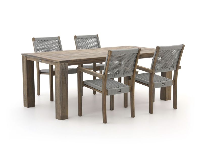 ROUGH-Batang Rope/ROUGH-X 200cm dining tuinset 5-delig stapelbaar - Laagste prijsgarantie!