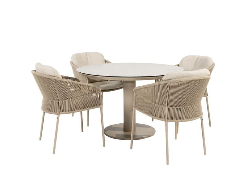 Sarah Florence dining tuinset 120xH75 cm 5 delig latte Taste 4SO