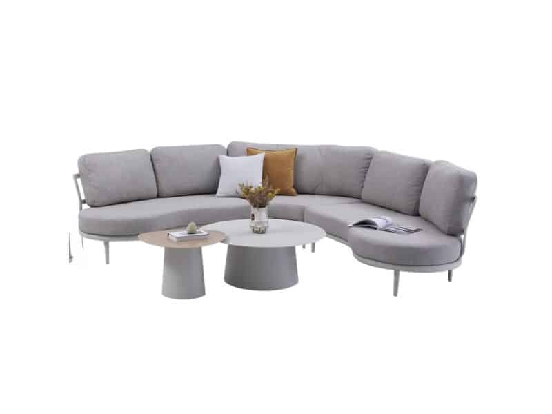 Savanna organische loungeset 5 delig aluminium latte