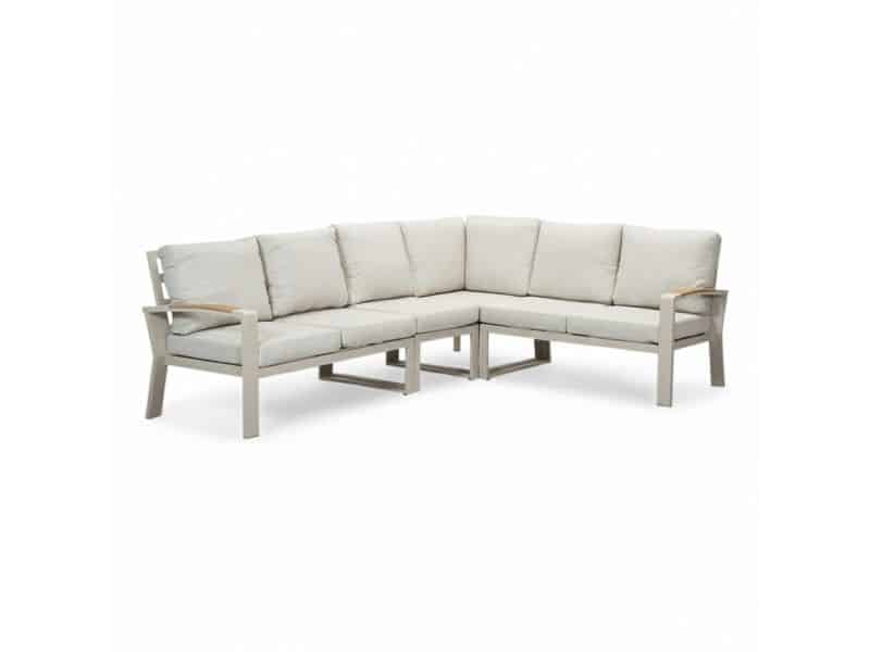Seattle hoek loungeset 6 personen | aluminium + polywood | beige | 5-delig - 270x210cm