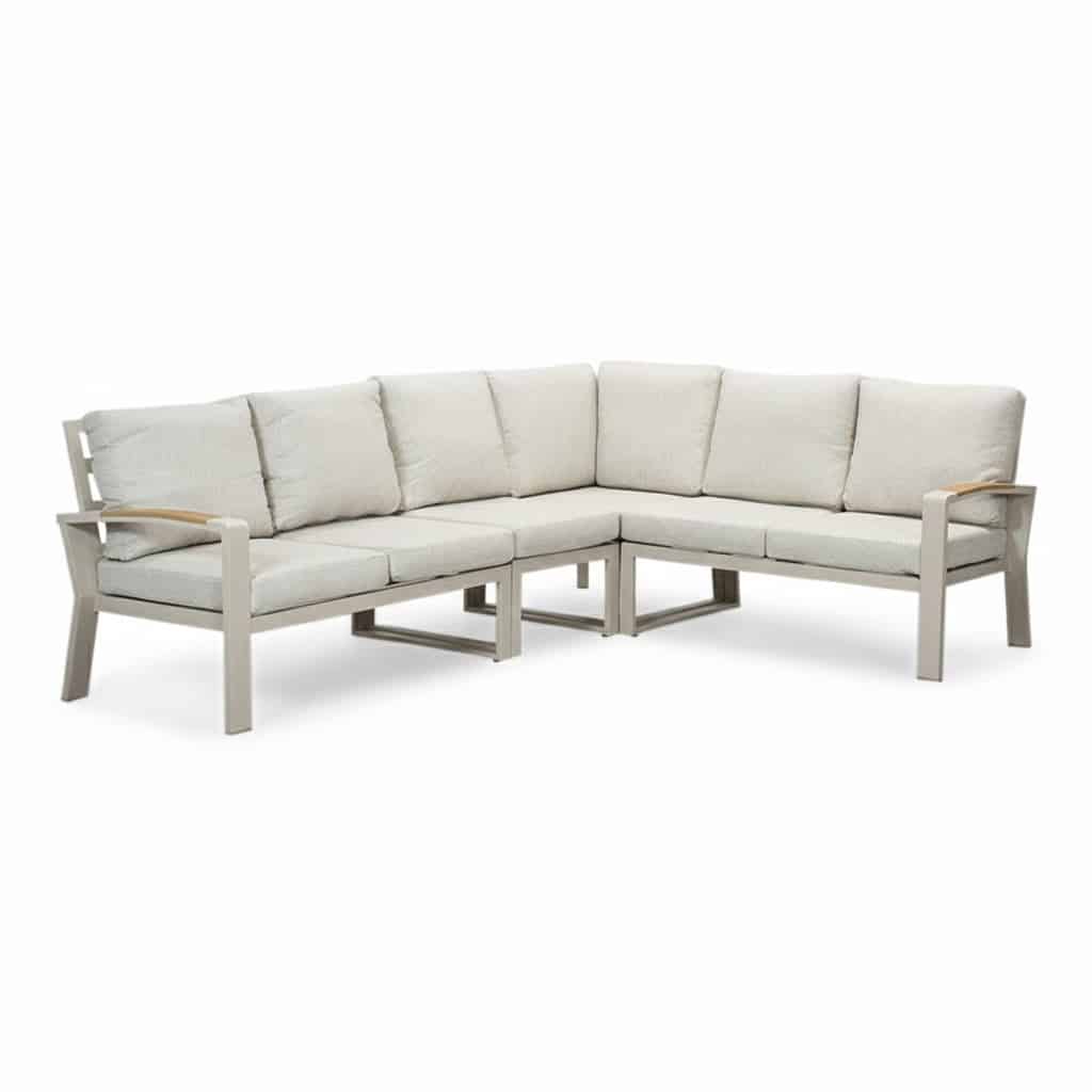 seattle hoek loungeset 6 personen | aluminium + polywood | beige | 5 delig 270x210cm