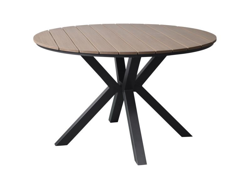 Showroommodel Quincy dining tuintafel aluminium 120xH75 cm rond polywood blad