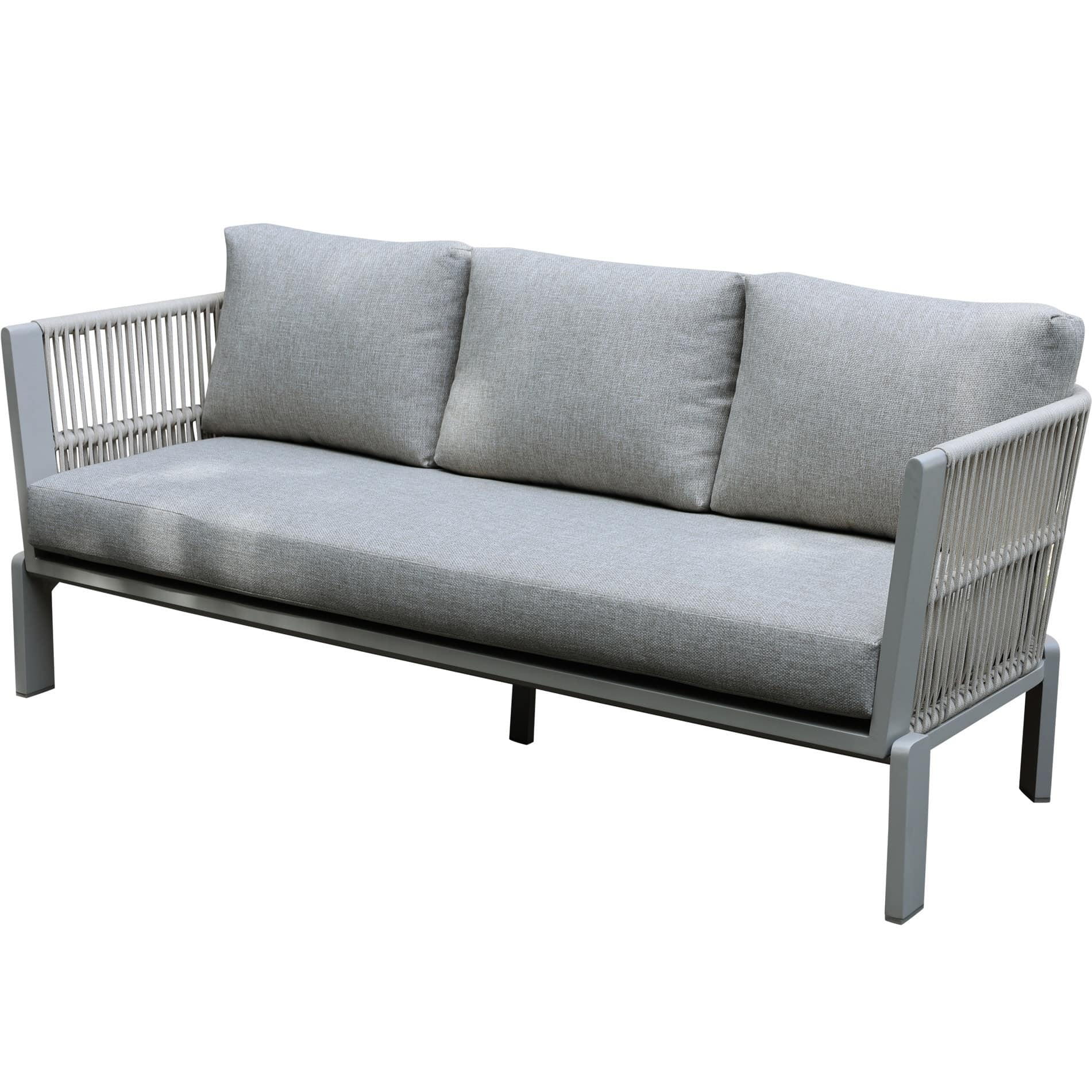 veneto 3 zits loungebank aluminium latte zand rope