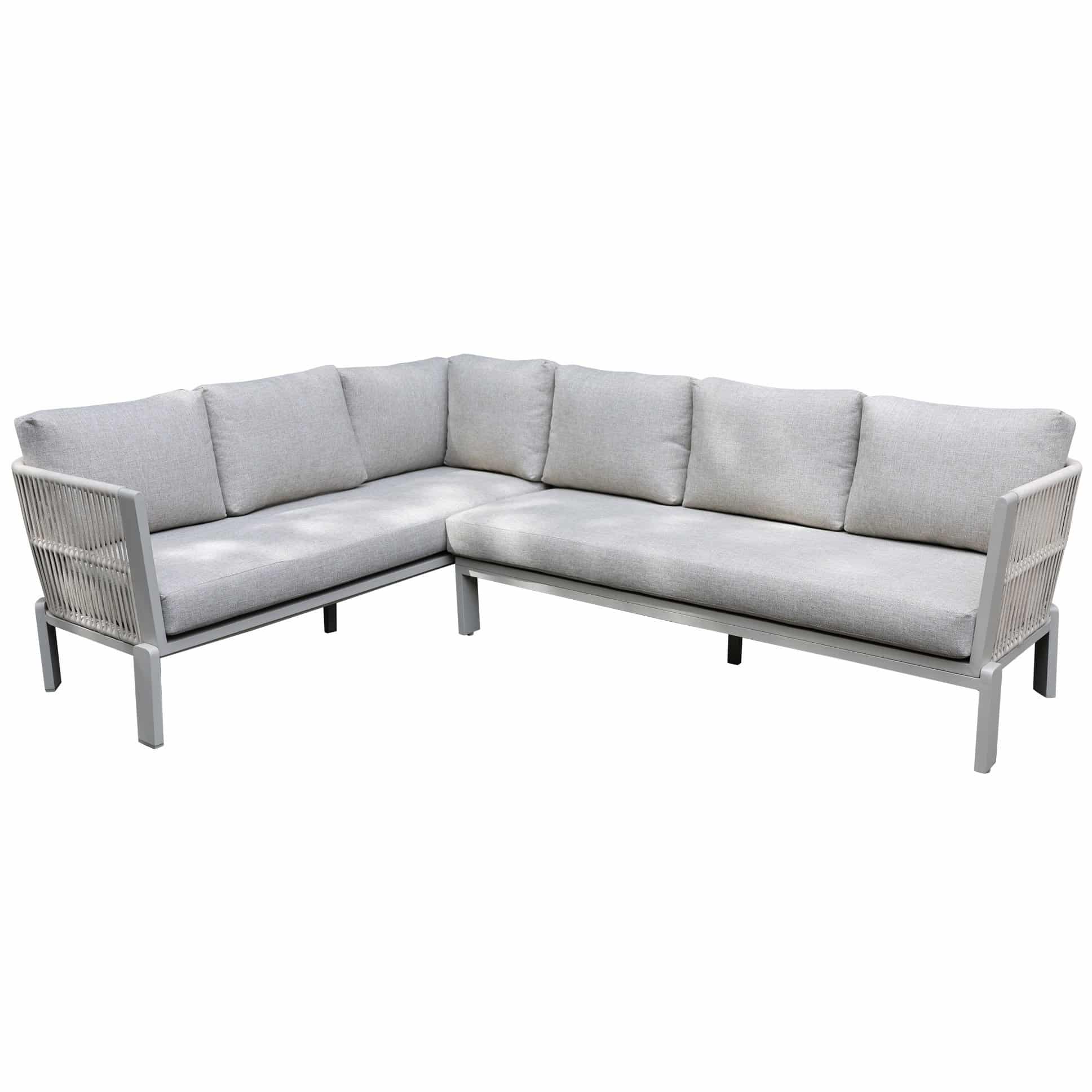 veneto hoek loungeset 2 delig aluminium latte zand rope