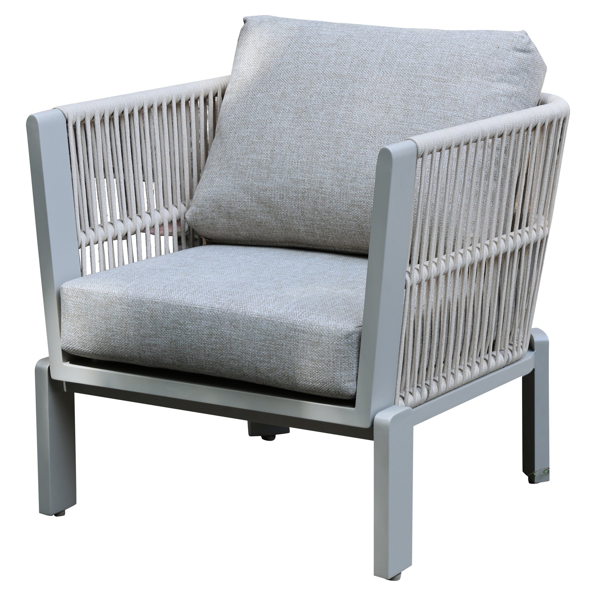 veneto lounge tuinstoel latte zand aluminium rope