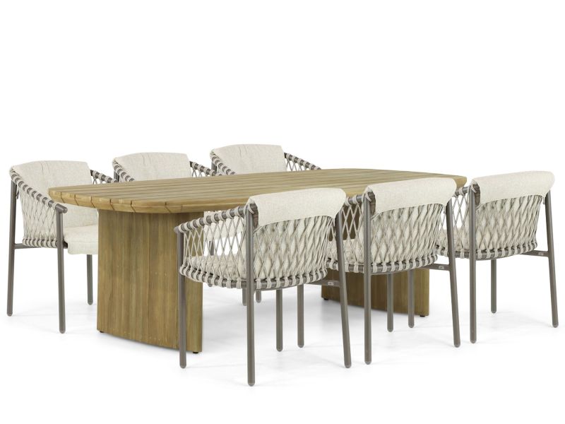 4 Seasons Outdoor Allora/Falcon 240 cm dining tuinset 7-delig