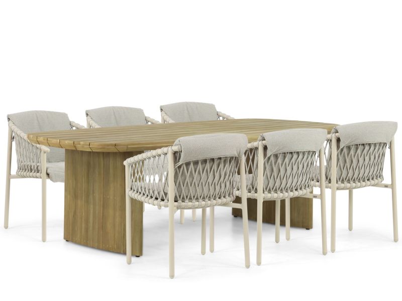 4 Seasons Outdoor Allora/Falcon 240 cm dining tuinset 7-delig