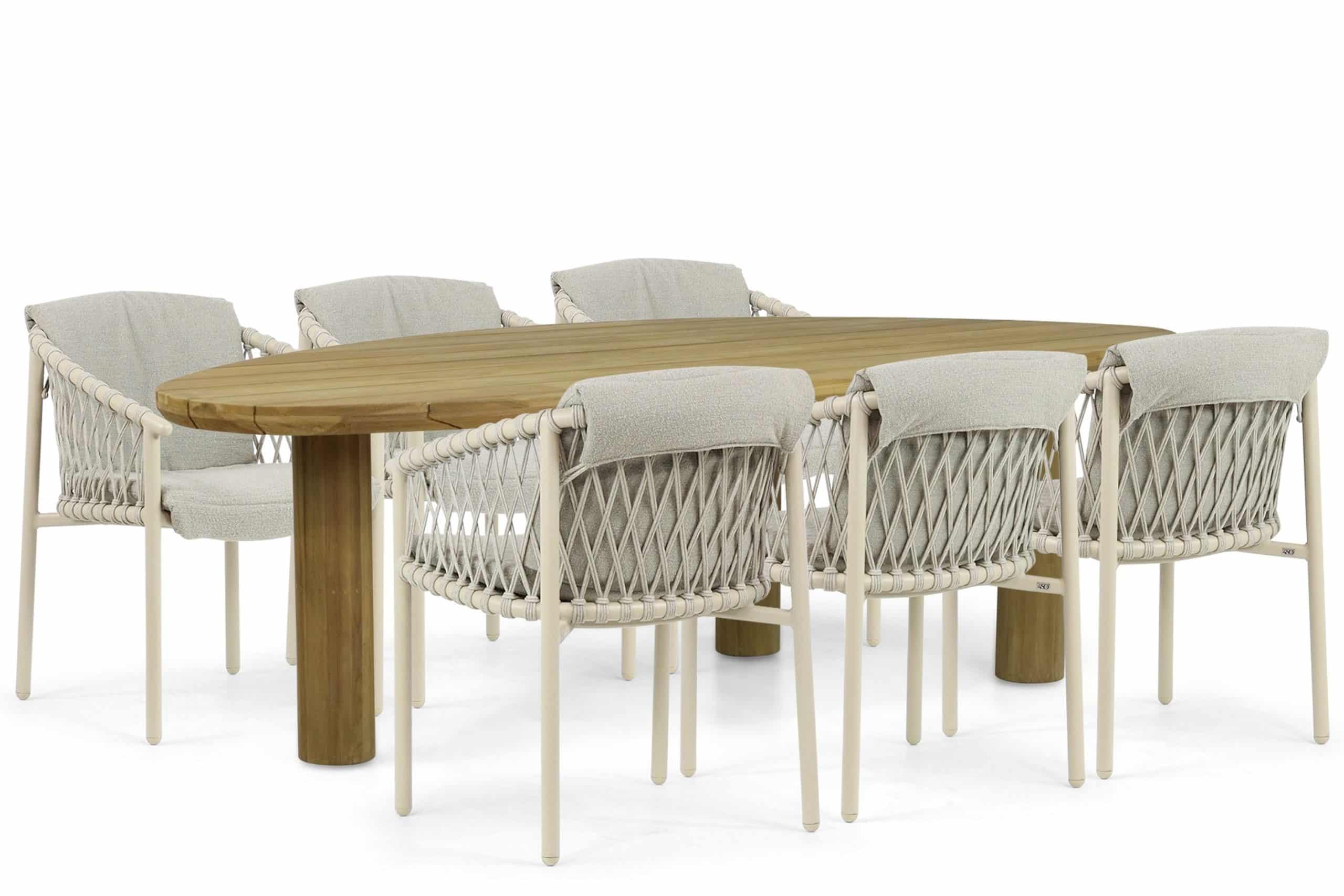 4 seasons outdoor allora/leafline 240 cm dining tuinset 7 delig