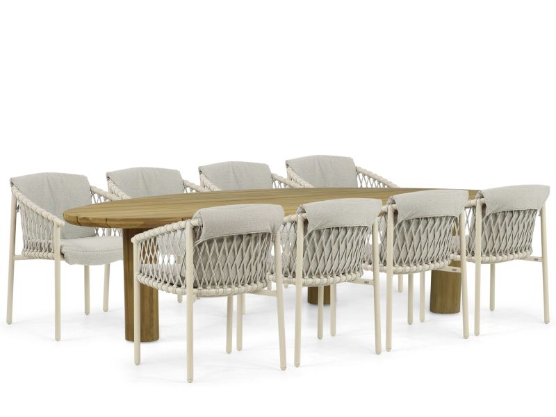 4 Seasons Outdoor Allora/Leafline 300 cm dining tuinset 9-delig