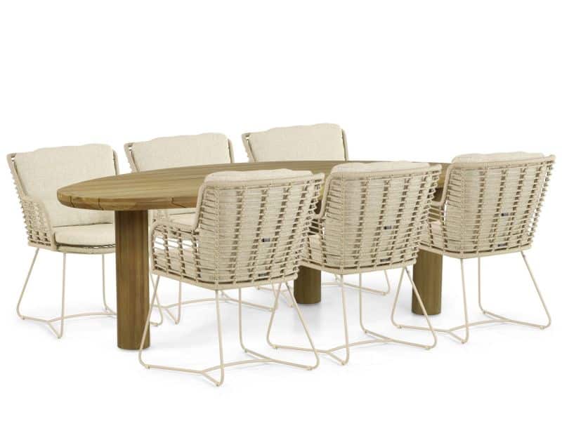 4 Seasons Outdoor Fabrice/Leafline 240 cm dining tuinset 7-delig