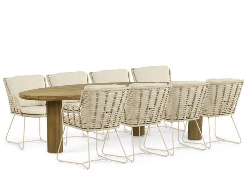 4 Seasons Outdoor Fabrice/Leafline 300 cm dining tuinset 9-delig