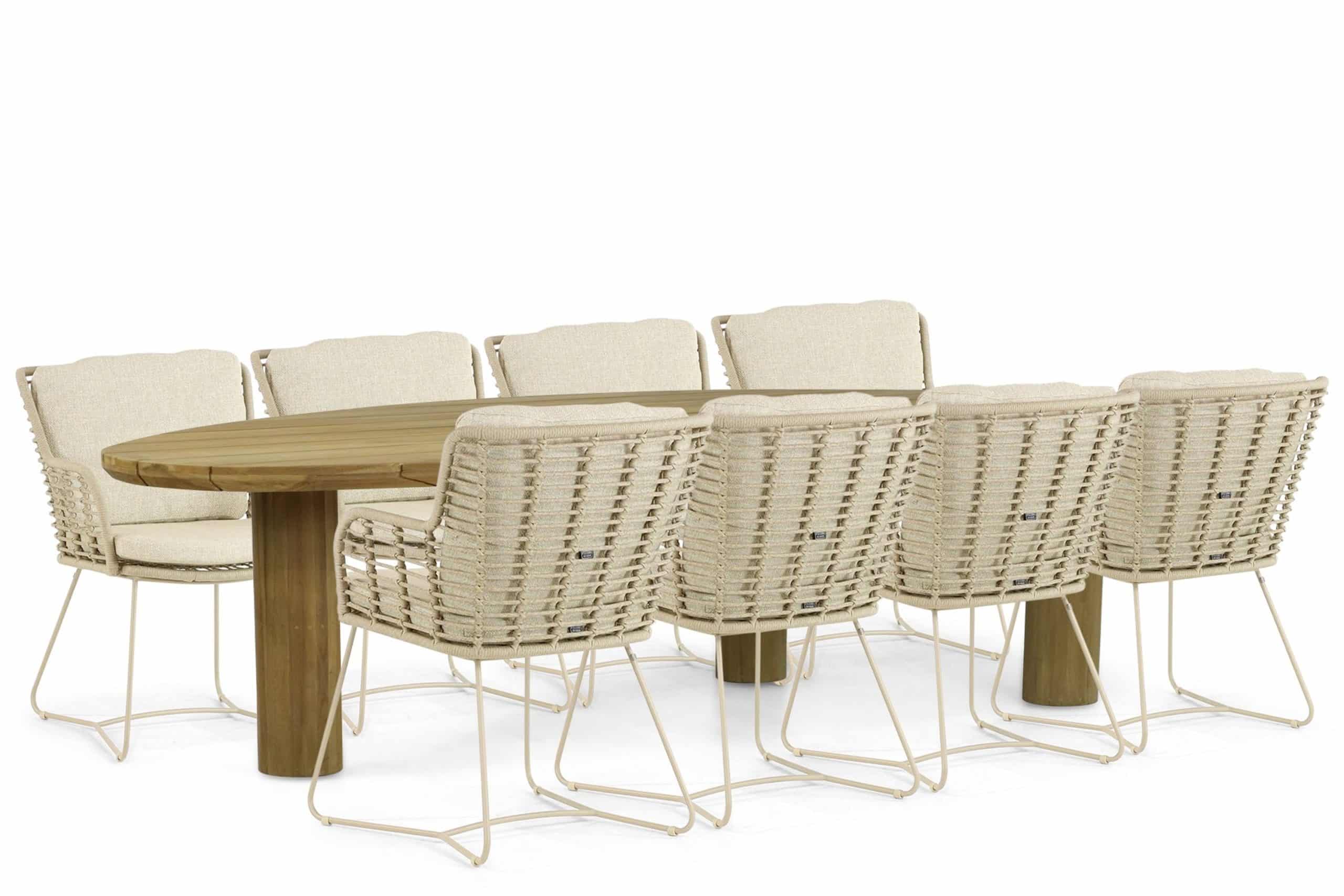 4 seasons outdoor fabrice/leafline 300 cm dining tuinset 9 delig