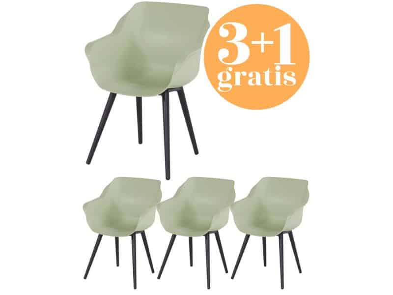 4 x Hartman Sophie Studio dining armstoel French green