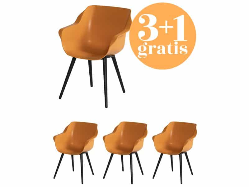 4 x hartman Sophie Studio dining armstoel Zwart Orange India