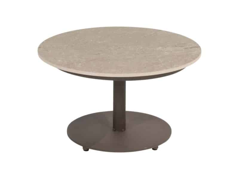 4SO Boaz koffietafel met ceramisch blad 60 cm rond centrale poot Terre
