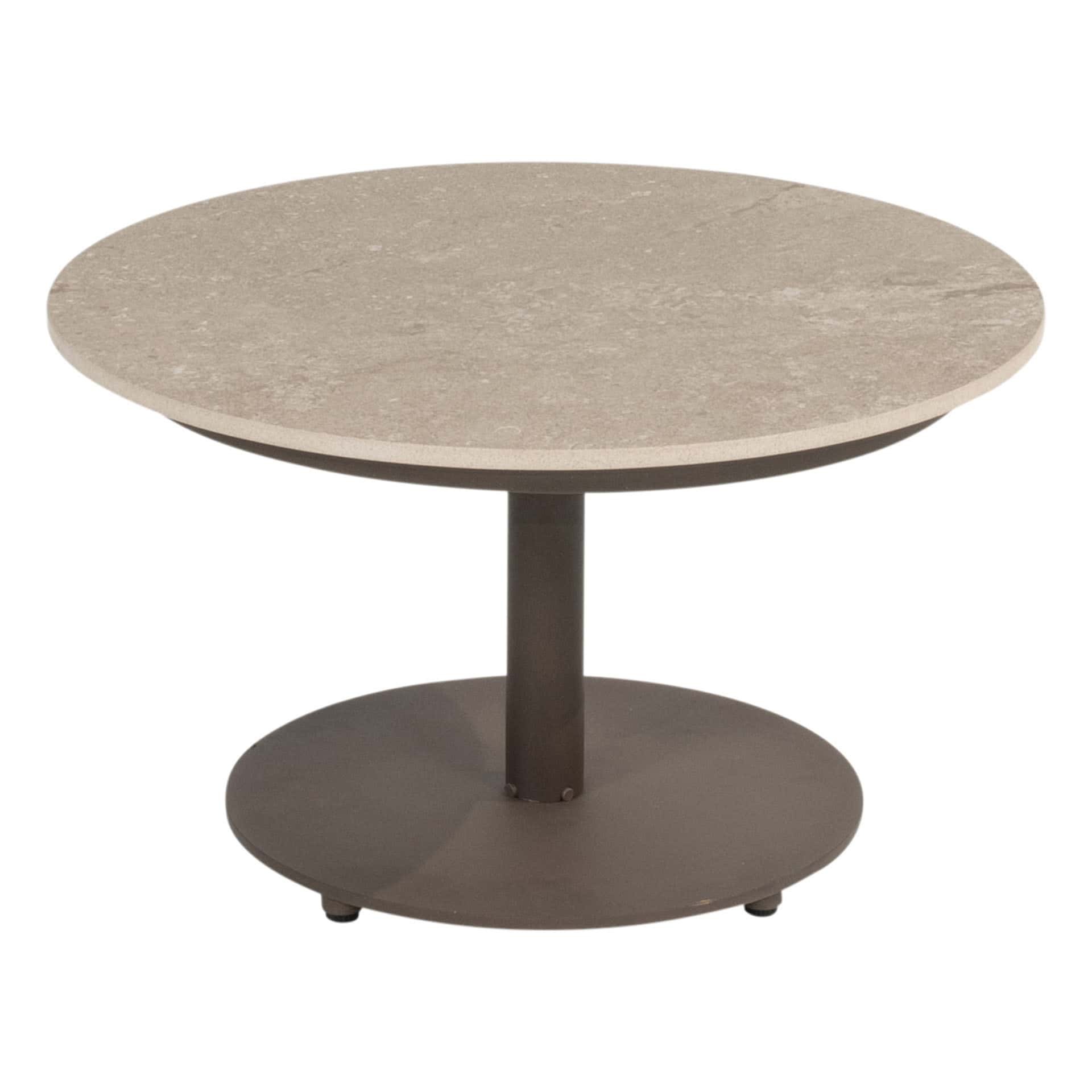 4so boaz koffietafel met ceramisch blad 60 cm rond centrale poot terre