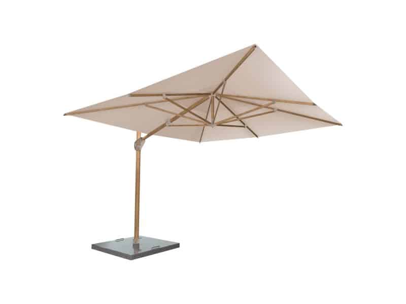 4SO Hacienda zweefparasol 4x3 woodlook sand