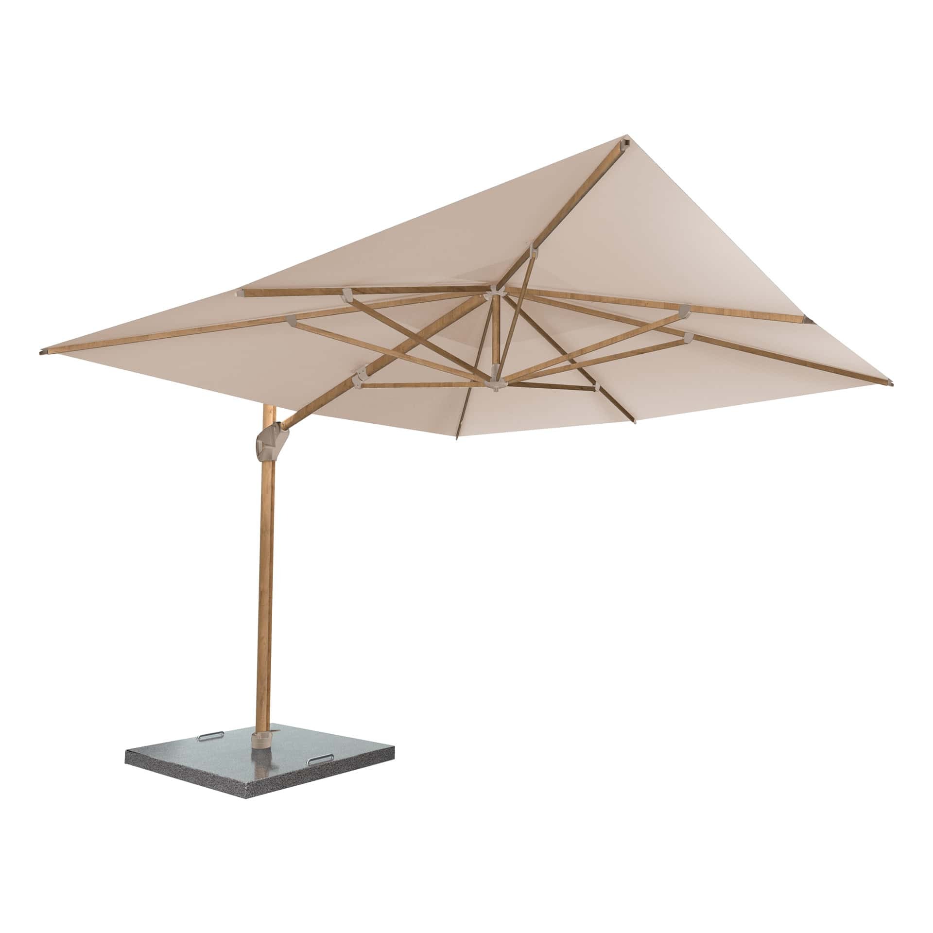 4so hacienda zweefparasol 4×3 woodlook sand