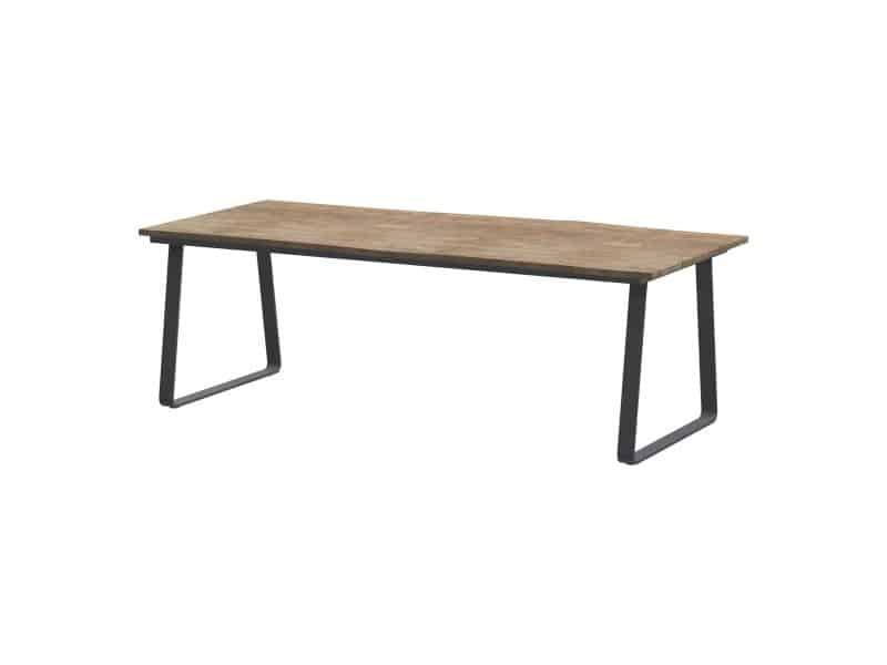 4SO Konos tuintafel antraciet frame Robusto teak blad 220x95