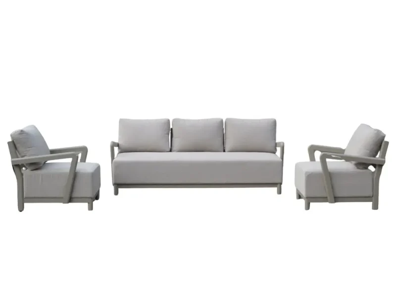 Amalfi stoel-bank loungeset 5 personen | aluminium + polywood | beige | 3-delig