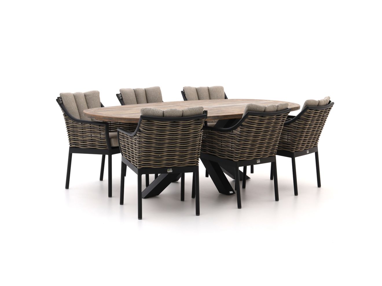 apple bee milou/rough y ellips 240cm dining tuinset 7 delig laagste prijsgarantie!