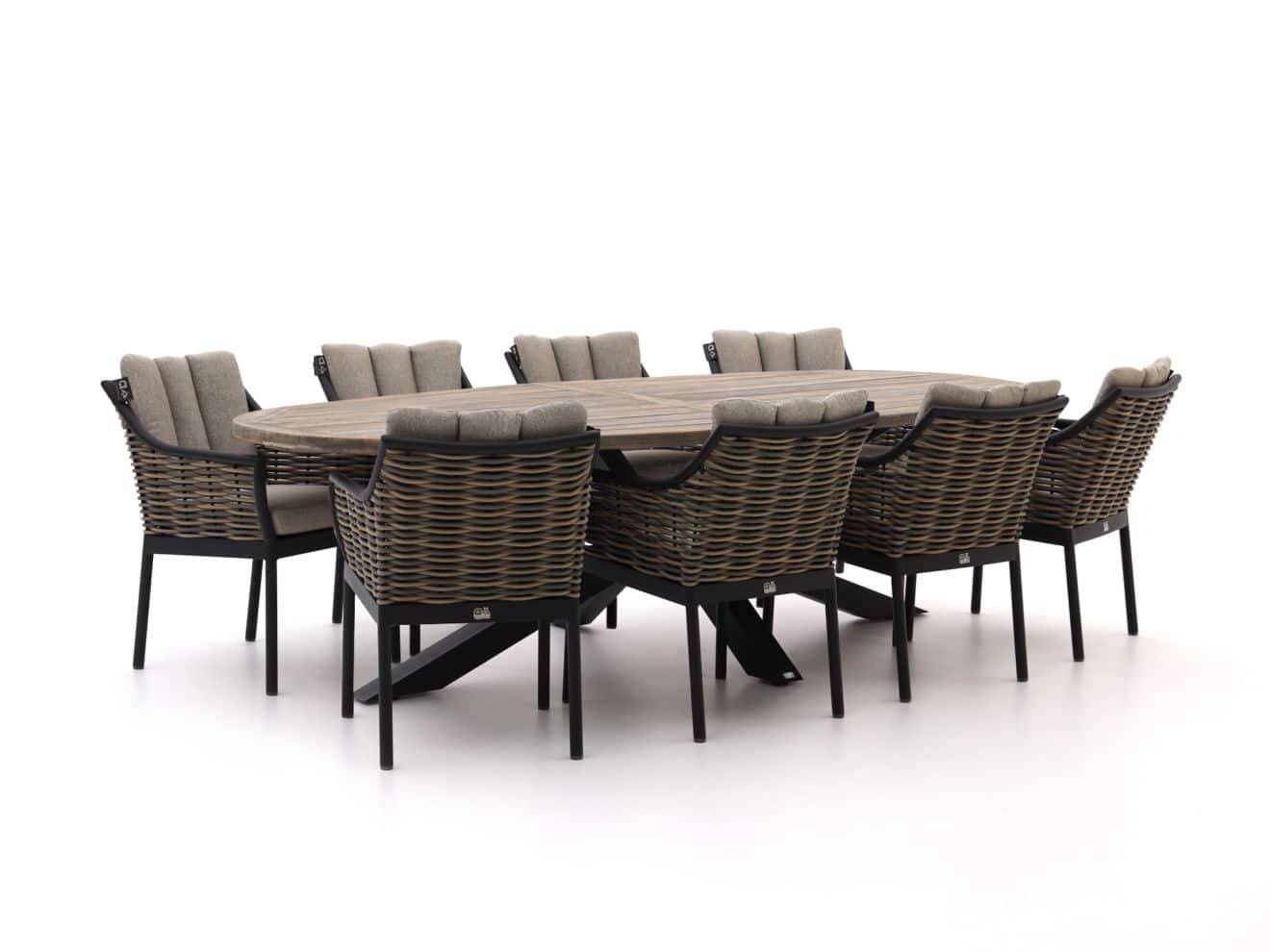 apple bee milou/rough y ellips 280cm dining tuinset 9 delig laagste prijsgarantie!