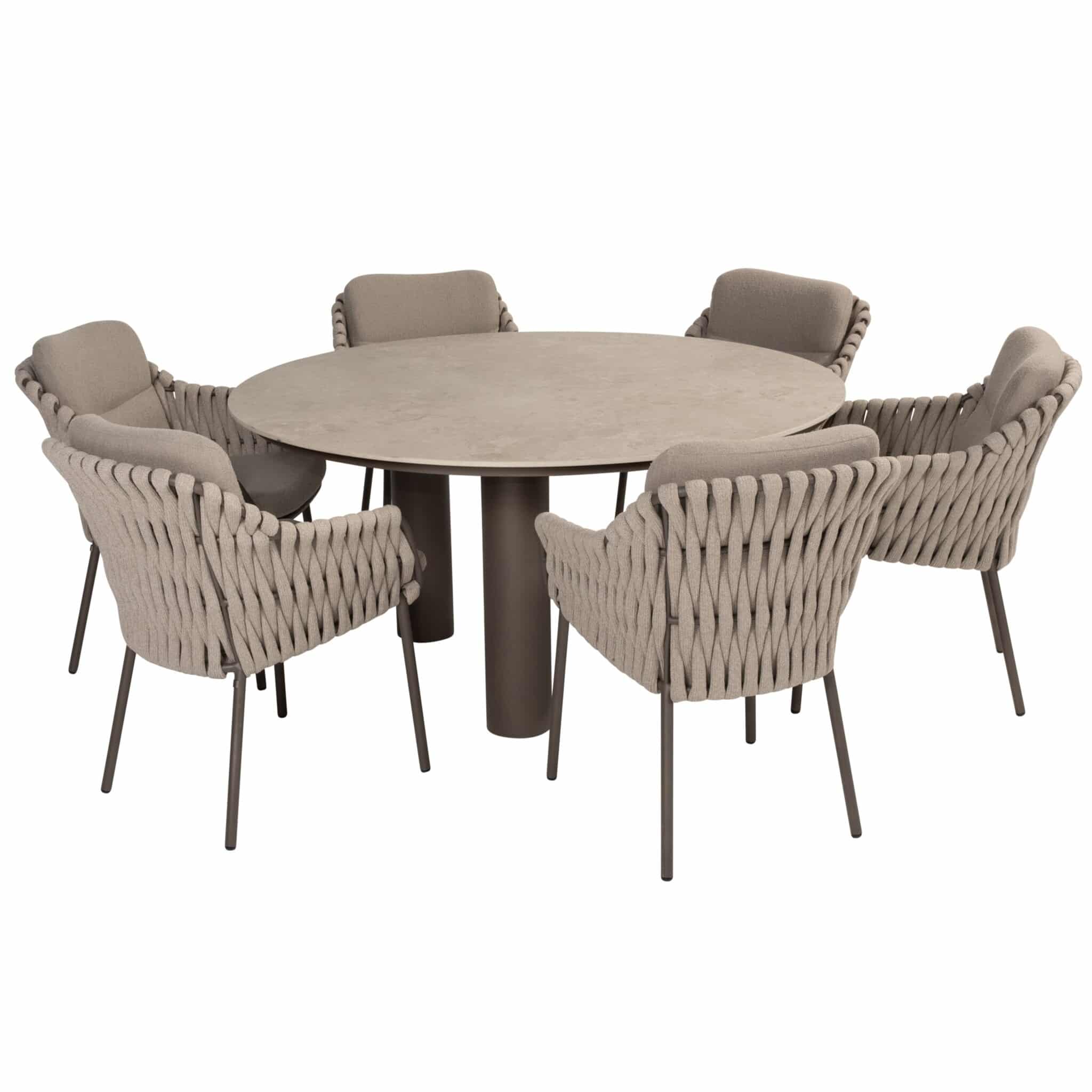 arizona montera dining tuinset 7 delig 160 cm rond keramiek terre 4 seasons outdoor