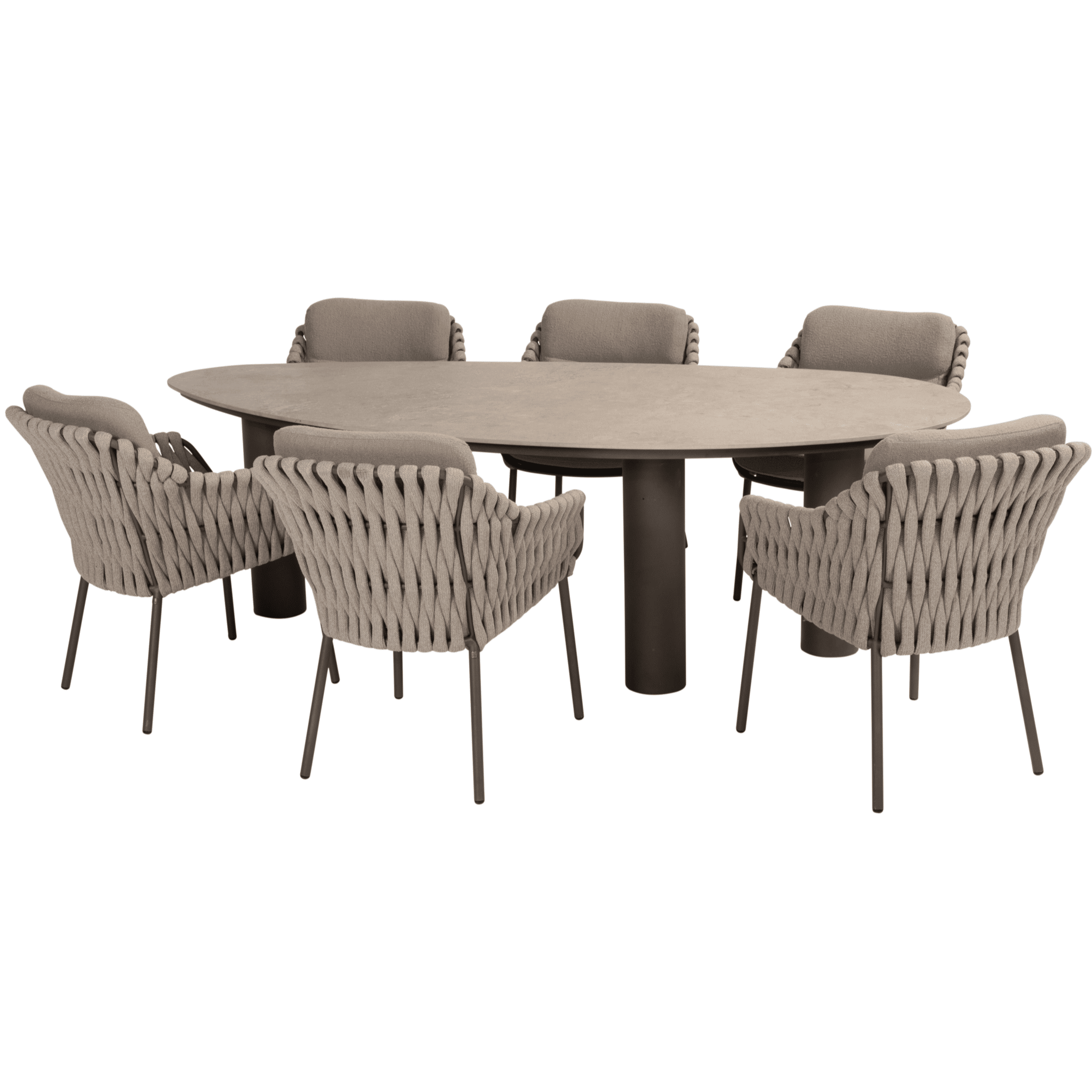 arizona montera dining tuinset 7 delig 240x130xh75 cm pebble keramiek terre 4 seasons outdoor