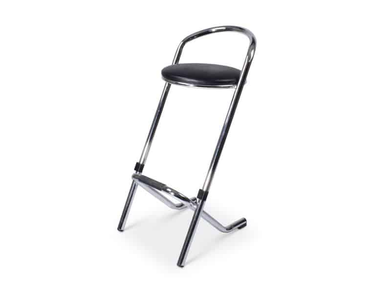 barkruk chroom zwarte zit