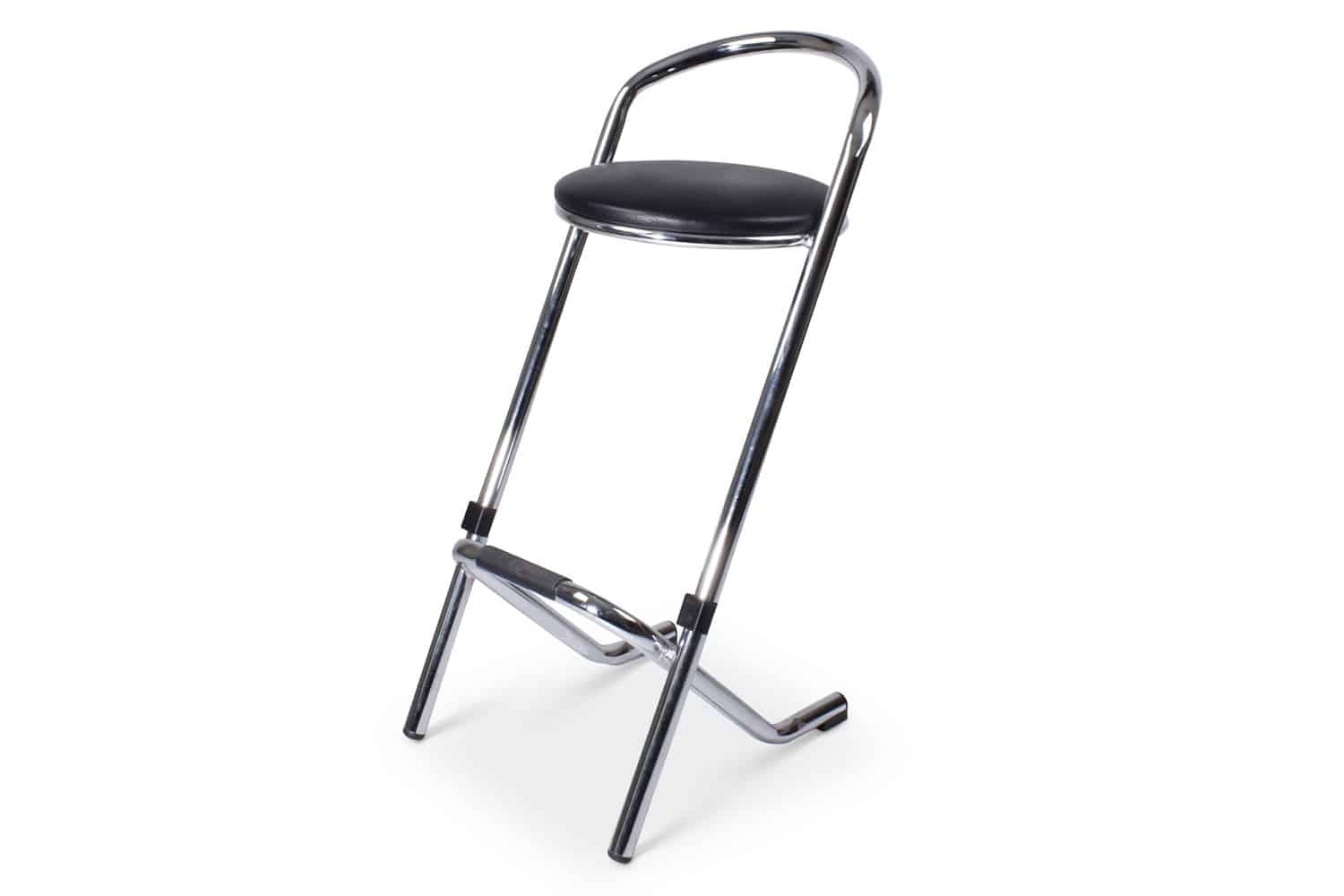 barkruk chroom zwarte zit