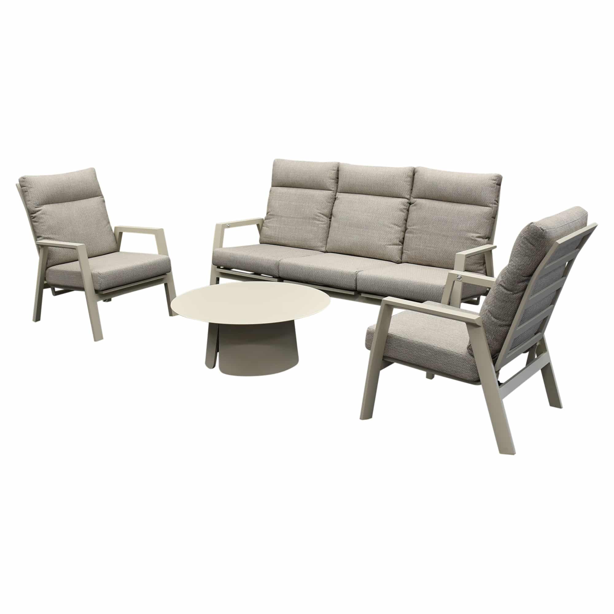 barolo stoel bank loungeset 4 delig verstelbaar latte