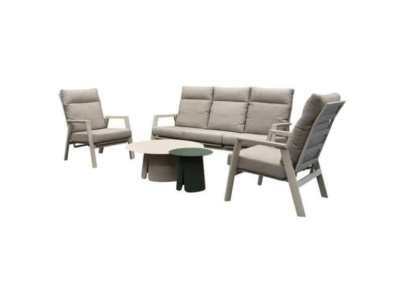 Barolo stoel bank loungeset 5 delig verstelbaar latte