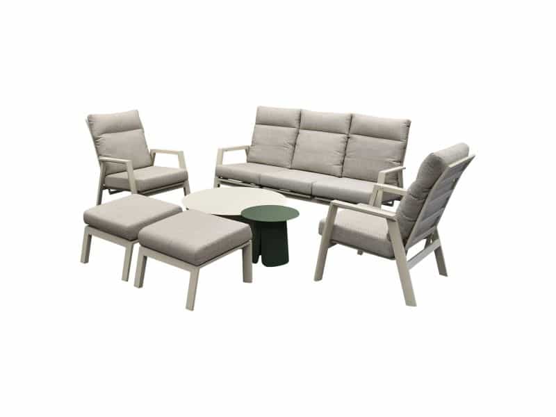 Barolo stoel bank loungeset 7 delig verstelbaar latte