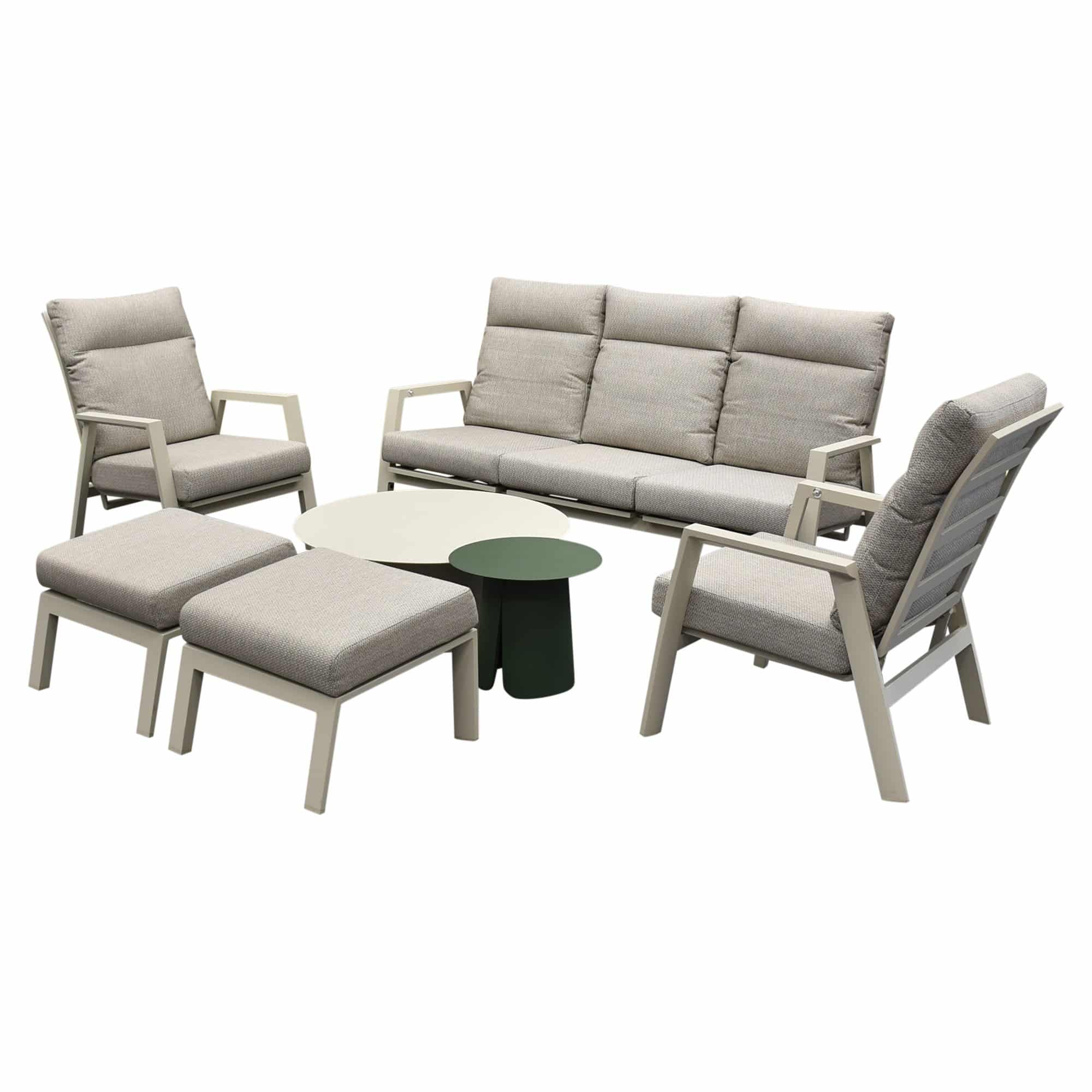 barolo stoel bank loungeset 7 delig verstelbaar latte