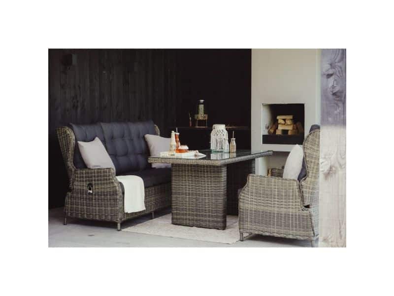 Belfort stoel-bank loungeset - verstelbaar 5 personen | wicker | Kobo Grey | 4-delig