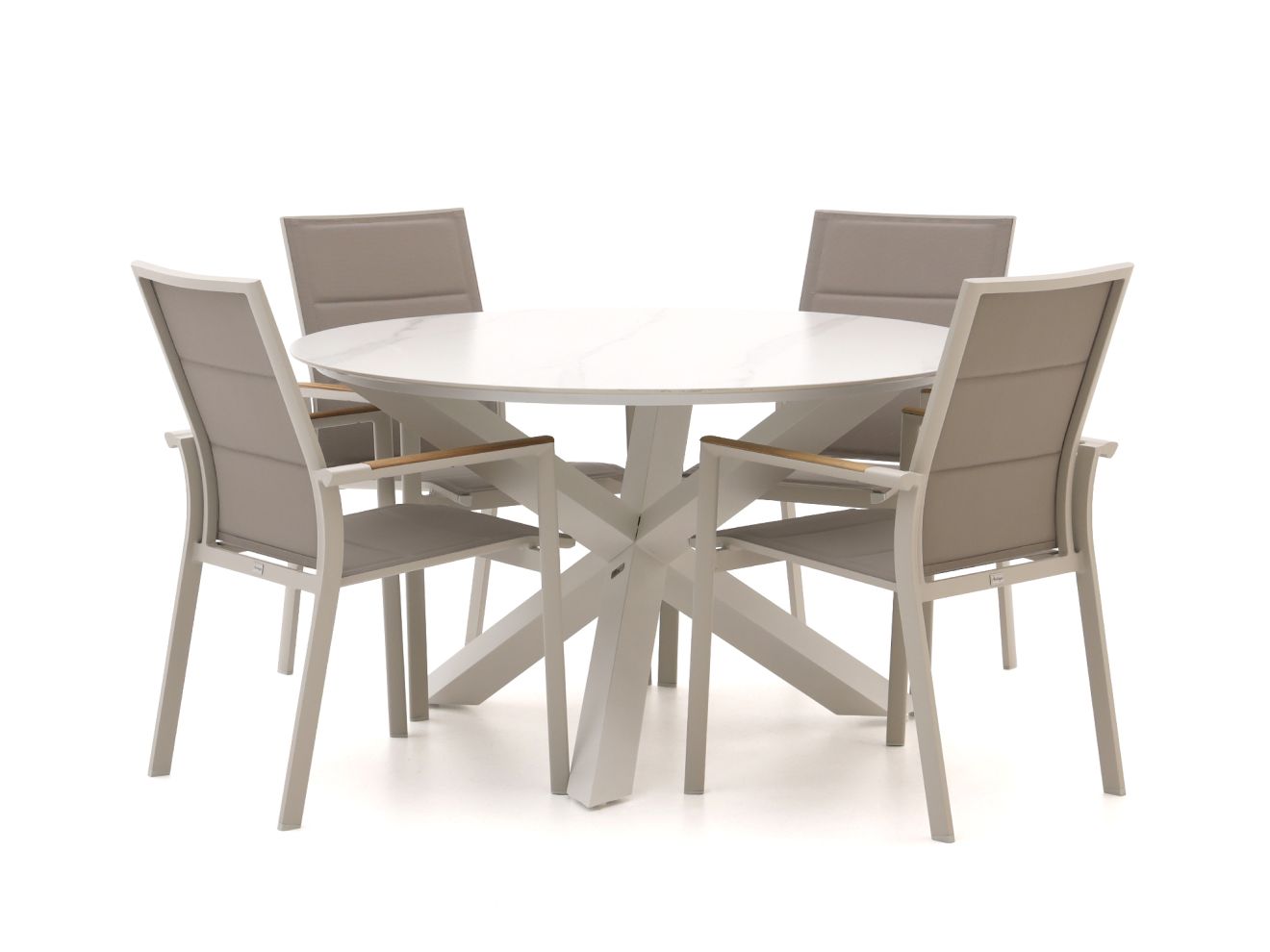 bellagio albinea/lodola ø130cm dining tuinset 5 delig stapelbaar laagste prijsgarantie!
