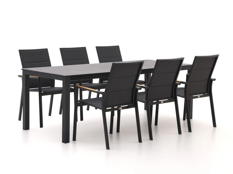 Bellagio Albinea/Menzano 220cm dining tuinset 7-delig stapelbaar - Laagste prijsgarantie!