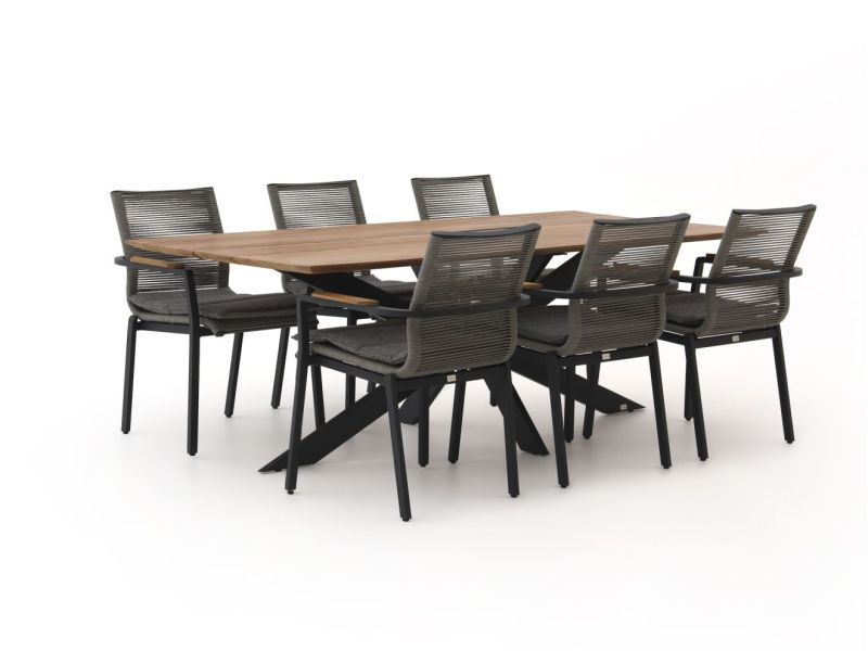 Bellagio Marudo/Furato 220cm dining tuinset 7-delig stapelbaar - Laagste prijsgarantie!