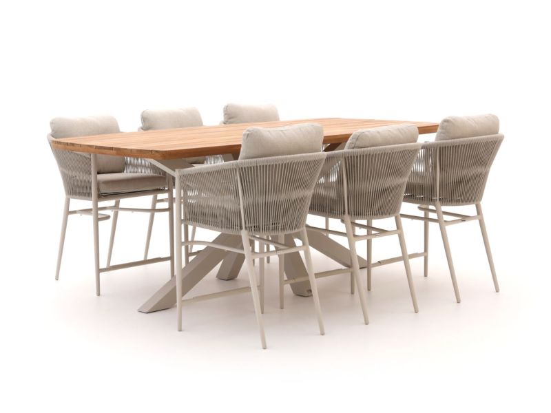 Bellagio Mineo/Induno Deens Ovaal 220cm high dining tuinset 7-delig - Laagste prijsgarantie!