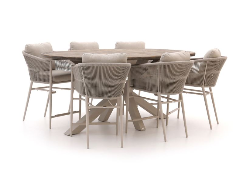 Bellagio Mineo/ROUGH-Y Ellips 240cm high dining tuinset 7-delig - Laagste prijsgarantie!
