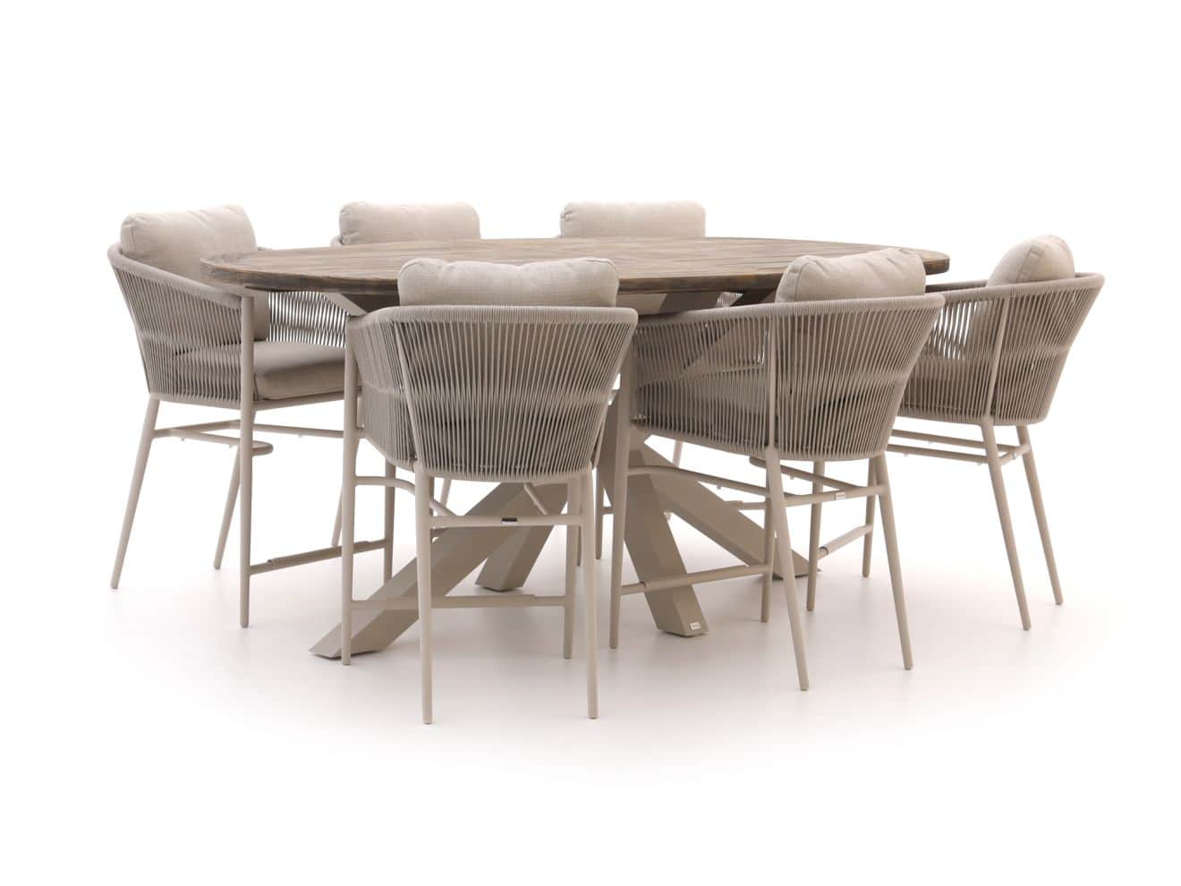 bellagio mineo/rough y ellips 240cm high dining tuinset 7 delig laagste prijsgarantie!