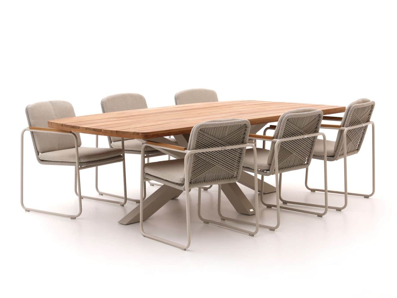 bellagio sordio/induno deens ovaal 240cm dining tuinset 7 delig stapelbaar laagste prijsgarantie!