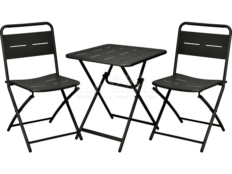 Bistroset 3-delig Mat Zwart