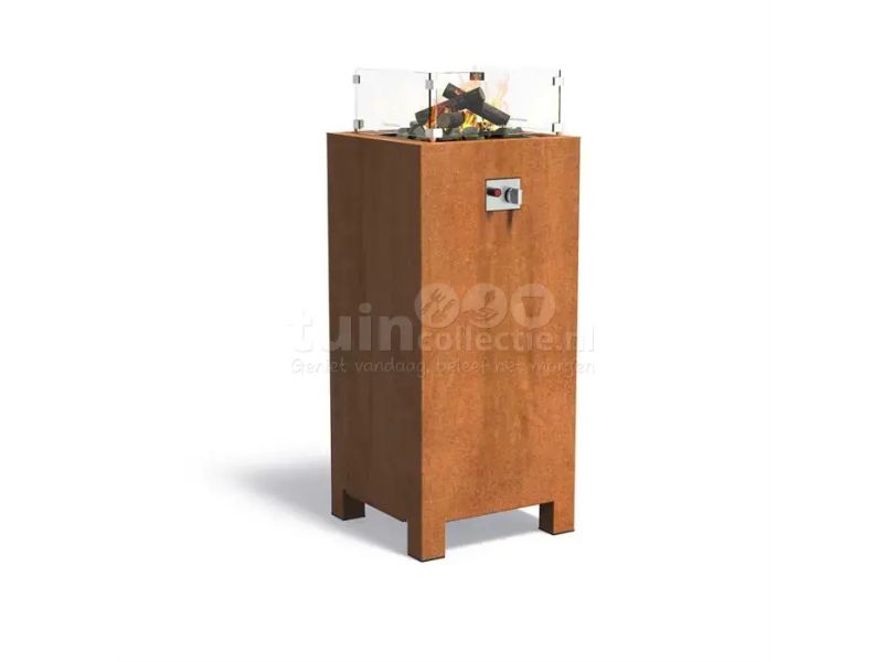 Brann Vuurzuil Gas Cortenstaal 55x55x120cm