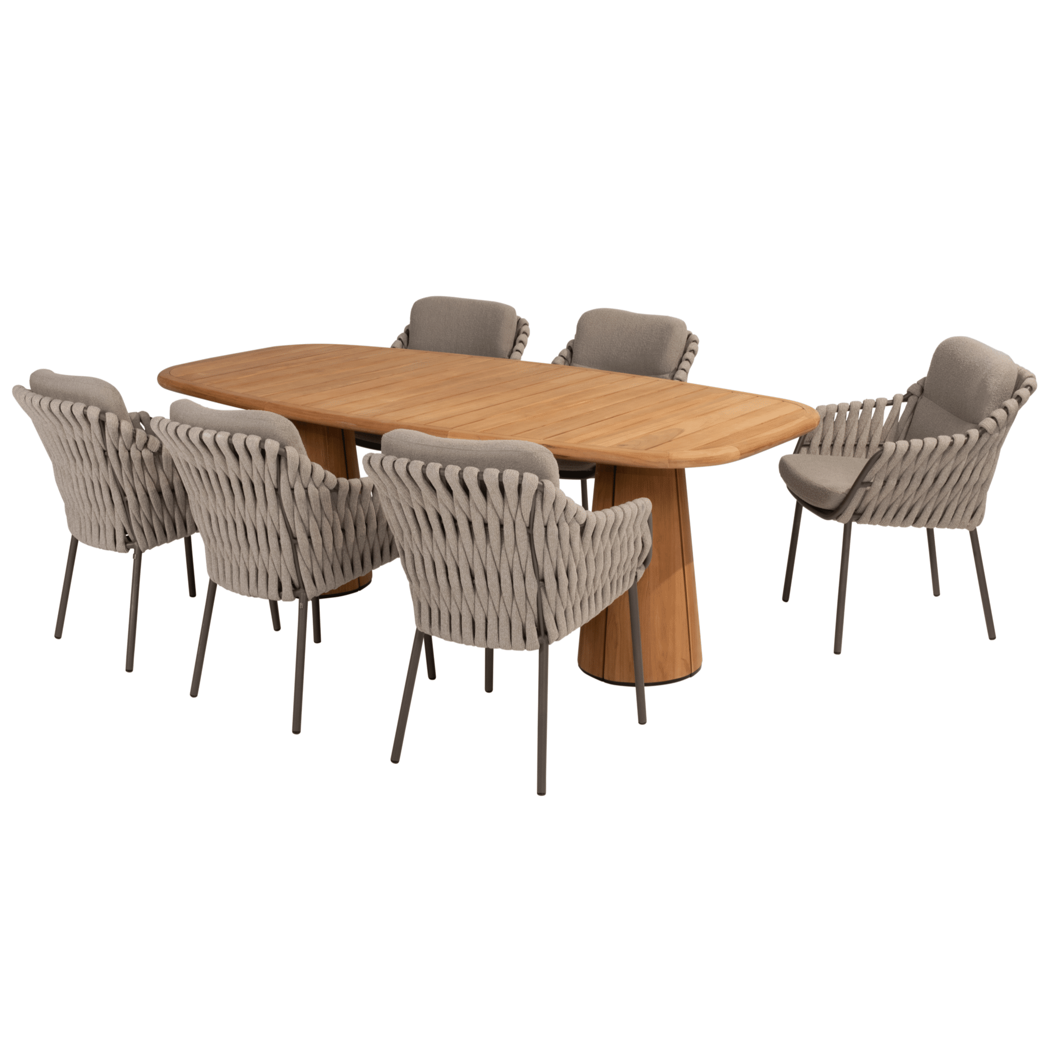 capri montera barrel dining tuinset 7 delig 240x110xh75 cm teak terre 4 seasons outdoor