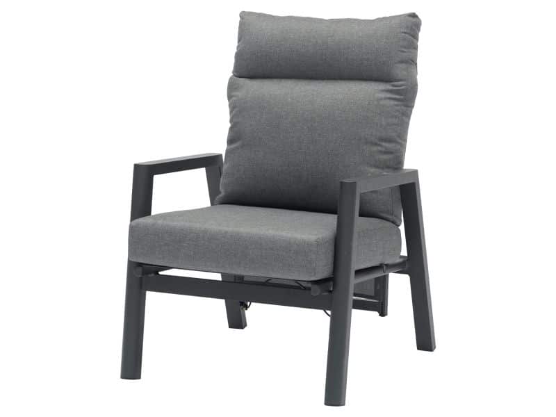 Caribbean verstelbare lounge tuinstoel aluminium dark grey