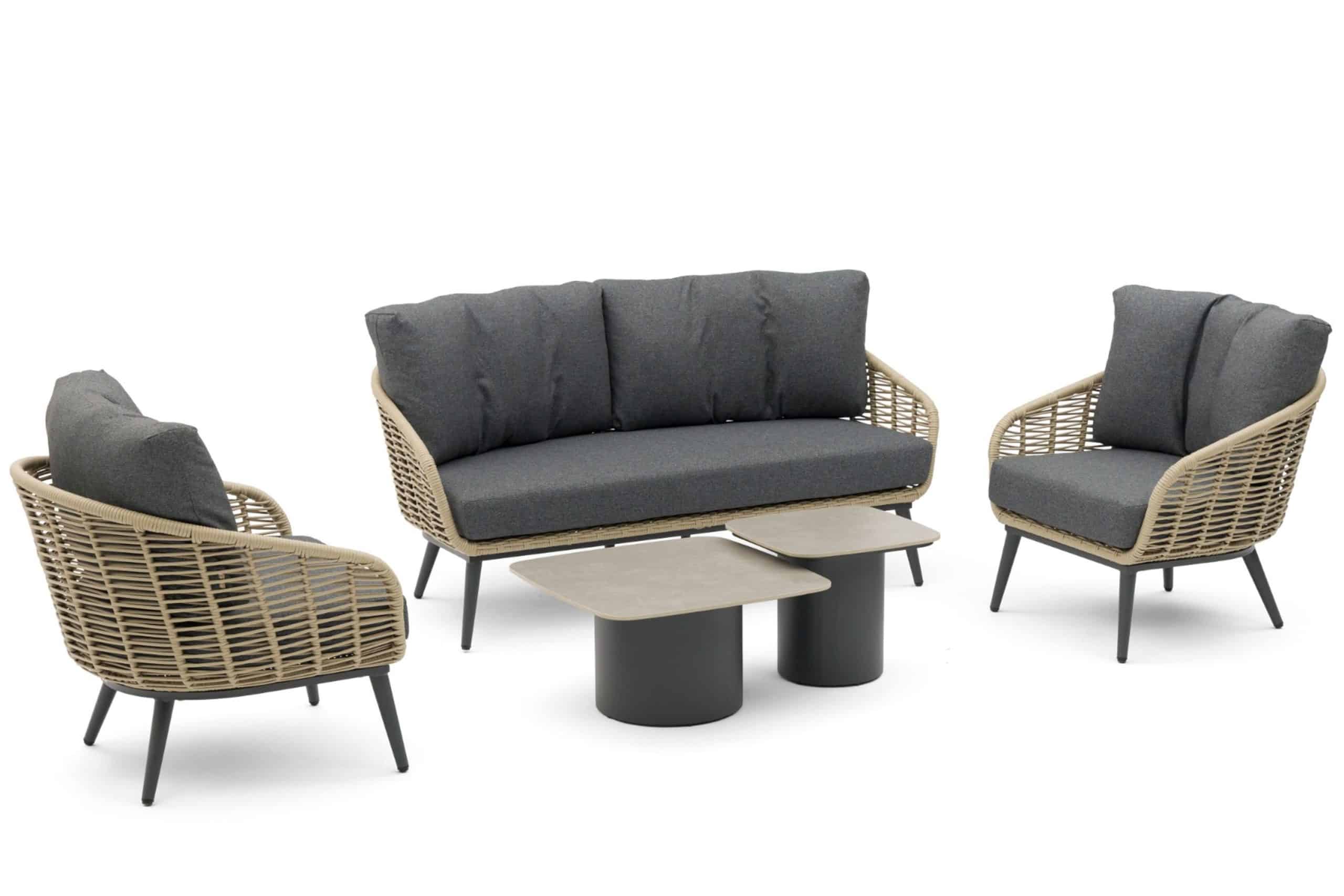 coco vinci/ronda stone stoel bank loungeset 5 delig