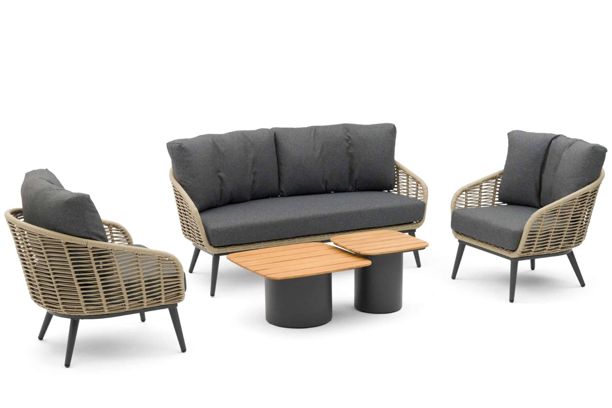 coco vinci/ronda teak stoel bank loungeset 5 delig