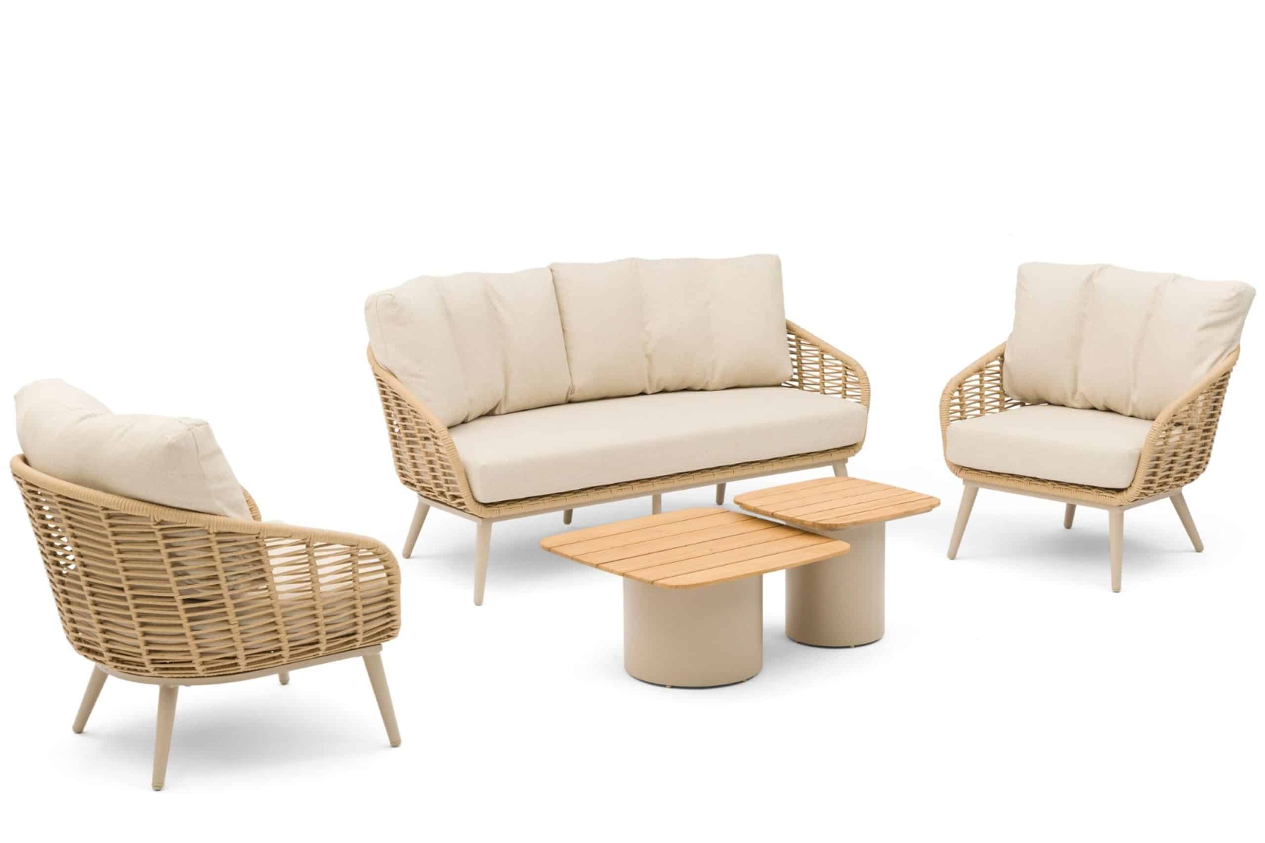coco vinci/ronda teak stoel bank loungeset 5 delig