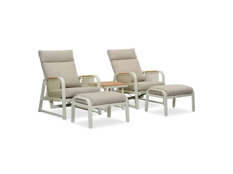 Como lounge balkonset 2 personen | aluminium + polywood | beige | 5-delig